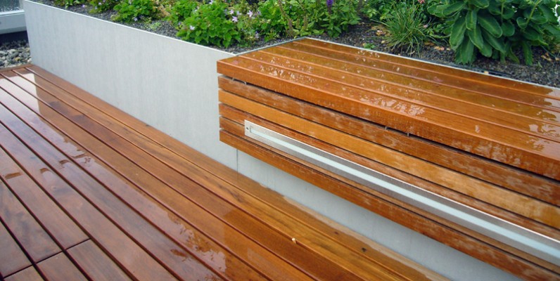 Detail der Dachterrasse