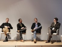 Diskussionsrunde "Trend Research" mit Gert van de Keuken (Trend Union), Tobias Mayer (Airbus), Nick Sohnemann (TrendONE), Andreas Ruby (Moderator) | © ap35, Daniel Grund