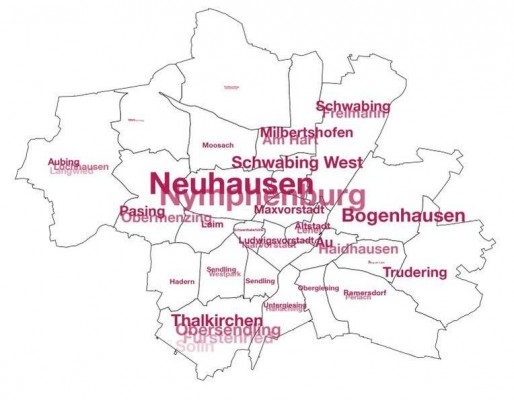 Vom Suchen und Finden II: Anteil der besichtigten Stadtbezirke.