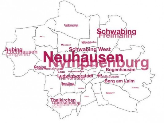 Vom Suchen und Finden III: Anteil der Stadtbezirke, in denen Wohnungssuchende fündig wurden.