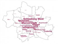 Vom Suchen und Finden I: Die Topviertel der Münchner und Münchnerinnen. Anteil der Stadtbezirke an den Wunschlagen der Befragten.