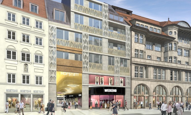 Das Rendering nach Verlegung des Eingangs an der Sendlingerstraße in das links anschliessende Gebäude