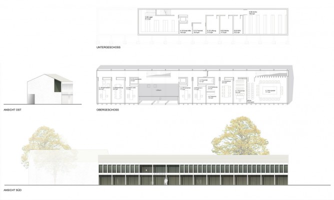 Anerkennung | Grundriss und Schnitt Südost, © Bembé Dellinger mit Heiner Luz Landschaftsarchitektur