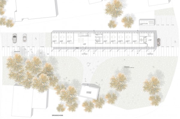 Anerkennung | Grundriss EG, © Bembé Dellinger mit Heiner Luz Landschaftsarchitektur