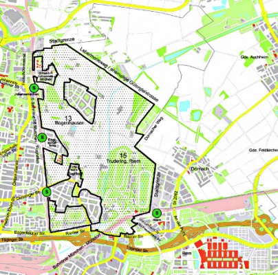 Der neue Umgriff für das Entwicklungsgebiet Münchner Nordosten | © LH