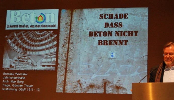 Das kritische Image von Sichtbeton, vorgetragen von Bernd Vollmar