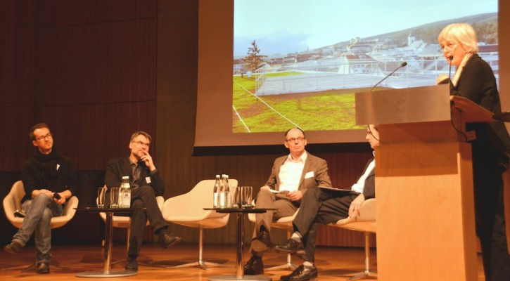 Abschlussdiskussion mit Elmar Kossel, Hans Rudolf Meier, Steffen de Rudder und Jörg Rüter unter der Moderation von Angela Bachmair