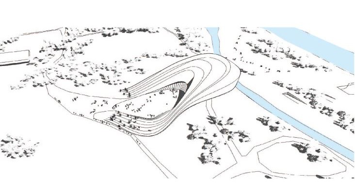 Die ISAR-PhilHarmonie ist in den Englischen Garten harmonisch eingebettet © SBA Architektur und Städtebau