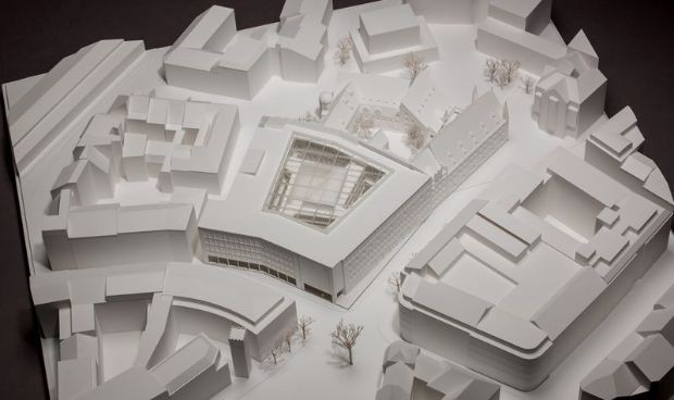 Modell des umgestalteten Münchner Stadtmuseums mit direkter Umgebung. © Auer-Weber Assoziierte GmbH, München
