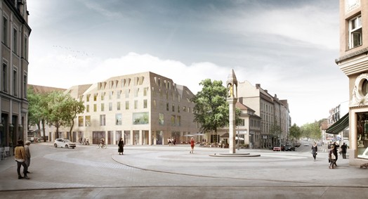 Geschäftshaus mit Appartements am Pasinger Marienplatz, Auer Weber © Jonas Boch