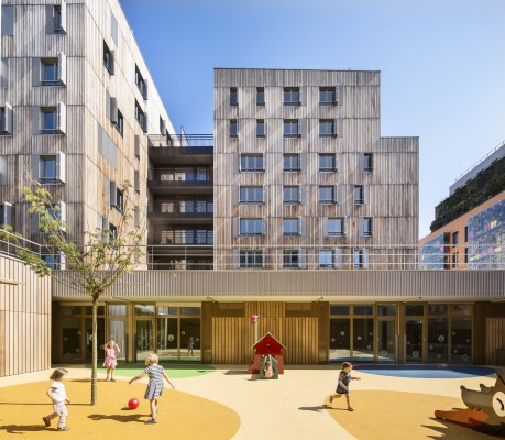 Wohnanlage mit Kinderkrippe in Paris, nunc architectes © Luc Boegly