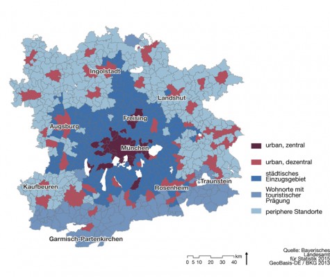 Räumliche-funktionale Strukturcluster der Metropolregion München