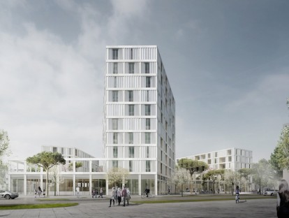 Entwurf des 1. Preisträgers: Allmann Sattler Wappner GmbH, München, mit realgrün Landschaftsarchitekten, München; © Münchenbau Bauträger GmbH