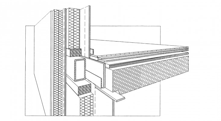 Detail Wandaufbau - Wärmedämmverbundsystem