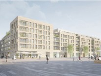 Für die Realisierung empfohlen: Visualisierung Perspektive Quartiersplatz; © Prinz-Eugen-Karree GmbH & Co. KG c/o GVG GmbH, München