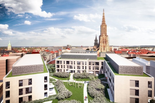 Seldelhöfe in Ulm, Dach-Perspektive; © msm meyer schmitz-morkramer