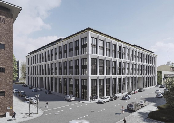 Mit seiner markanten Fassade auf dem weithin sichtbaren Eckgrundstück setzt das KARL einen starken Akzent im Münchner Stadtraum. Foto: KARL München GmbH & Co.KG