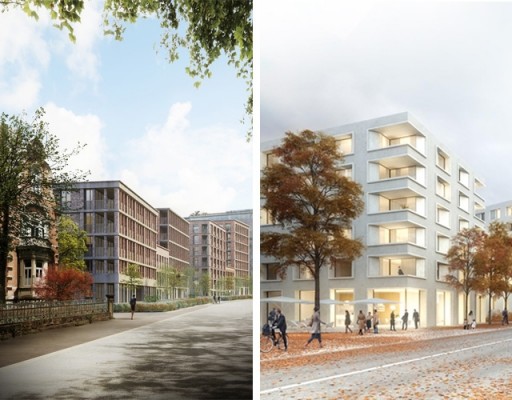 Die zwei 1. Preise: Rapp+Rapp + Lützow 7 Cornelia Müller Jan Wehberg (links) / Baumschlager Eberle Architekten + Planstatt Senner (rechts)