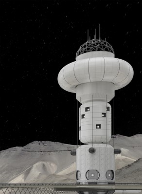 Station in einem Mondkrater (Sasakawa International Center for Space Architecture). © SICSA