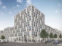 Im Quartier Paseo Carré in München-Pasing entstehen unterschiedliche Wohnformen und flexible Büroflächen. © M-CONCEPT Real Estate