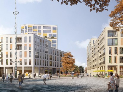 Standort Rathausplatz. Visualisierung: Steidle Architekten