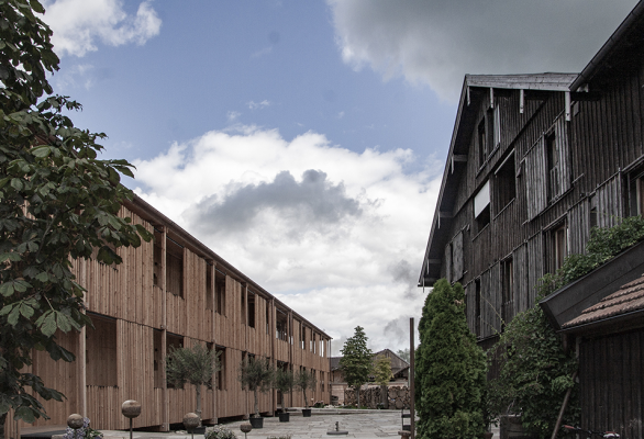 Hotelerweiterung in Holzmodulbauweise in Söllhuben von Guggenbichler + Wagenstaller, Rosenheim, mit Alois Juraschek, Aschau i. Chiemgau. Foto: Catherina Wagenstaller.