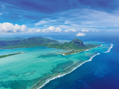 Mauritius aus der Vogelperspektive