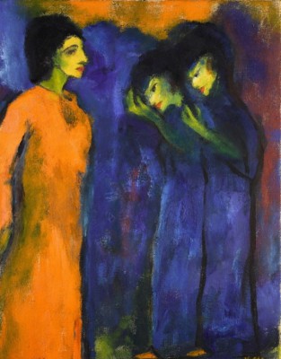 Emil Nolde, Die Huldigung, 1947, Öl auf Leinwand © Galerie Ludorff