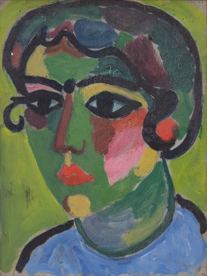 Alexej von Jawlensky: Mädchen von St. Prex, um 1916 Öl auf Malkarton   © Olaf Gulbransson Museum, Tegernsee 2022