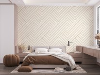 Geometrisches Muster auf Fototapete im Schlafzimmer