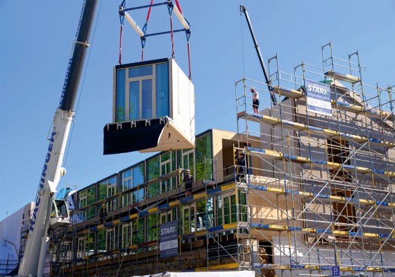 Holzmodulbau hat das Potenzial, den Baufortschritt enorm zu beschleunigen und die Baufertigstellungszahlen bundesweit signifikant zu steigern.  © Werner Rensing