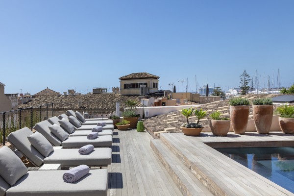 Die Dachterrasse mit tollem Blick und plunge pool