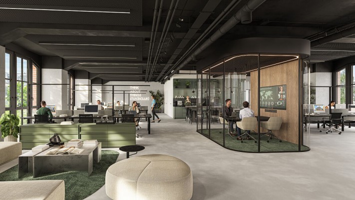 HEAVEN-Büro im Advanced Industrial Style - Rendering