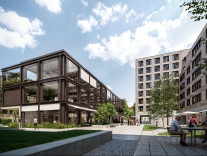 Visualisierung Innenhof (© R&S Immobilienmanagement GmbH | Urheber: HENN Architekten)