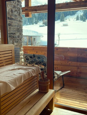 Die Sauna mit herrlichem Blick