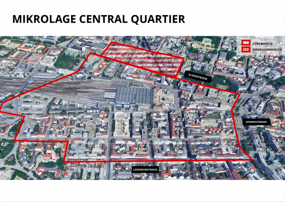 Central Quartier aus der Vogelperspektive (© Initiative Central Quartier)