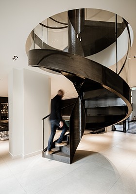 Eine runde Faltwerktreppe...