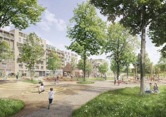 Eggarten-Siedlung mit Quartierskante (© rendercircle)