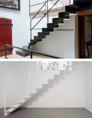 Faltwerktreppen von spitzbart treppen - einfache Umgestaltung durch Lackierung – Foto oben @ Gabrijela Obert, Foto unten © Studio Maj van der Linden Foto @ Ludger Paffrath