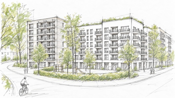Das zukünftige FlaucherQuartier (Visualisierung SMW)